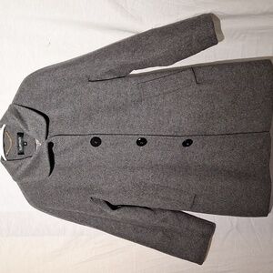 Wool Angora Pea Coat, Grey, Ellen Tracy Sz 4, NWOT